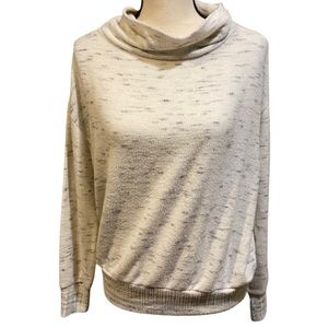 Anthropologie White Gray Turtleneck Sweater